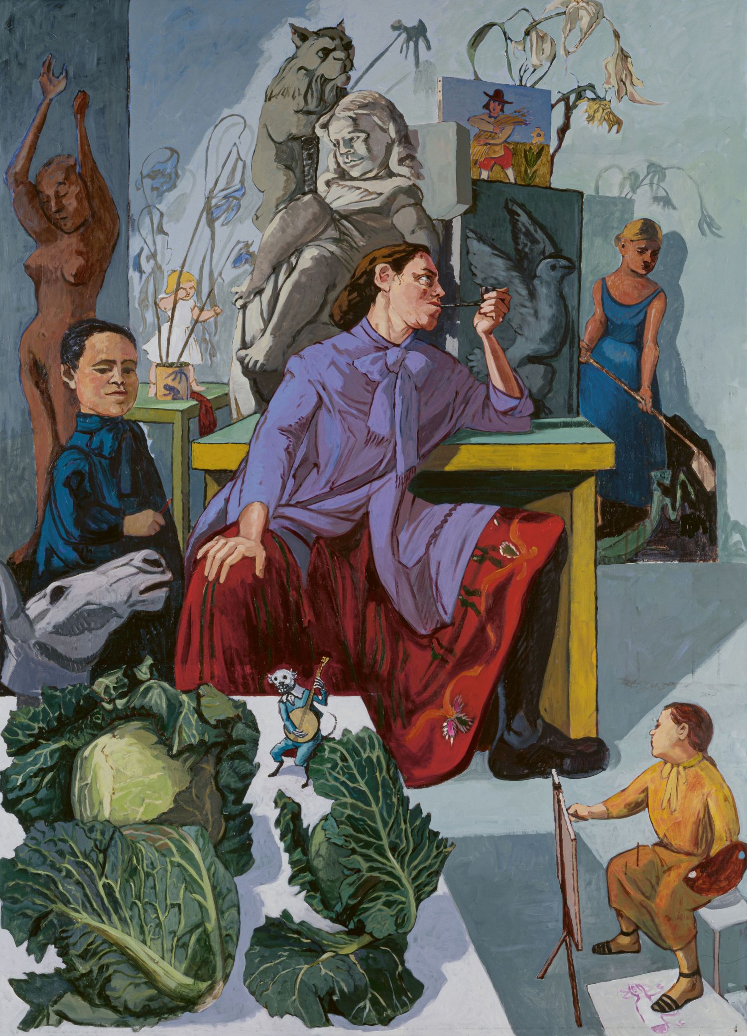 Paula Rego, The Artist in Her Studio, 1993, Leeds Museums and Galleries. Bought with support from The Art Fund, the V&A Purchase Grant Fund and the Leeds Art Fund, 1994, Copyright: © Paula Rego. All rights reserved 2024 / Bridgeman Images