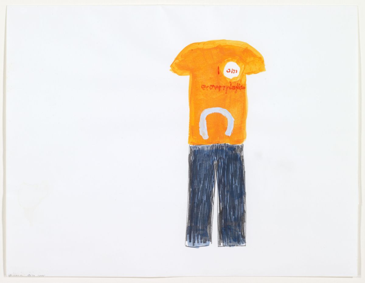 Róza El-Hassan, Sketches for Overpopulation-Clothes (2000), Copyright: © bei der Künstlerin, Kunstmuseum Basel, Kupferstichkabinett, Ankauf, Foto: Martin P. Bühler