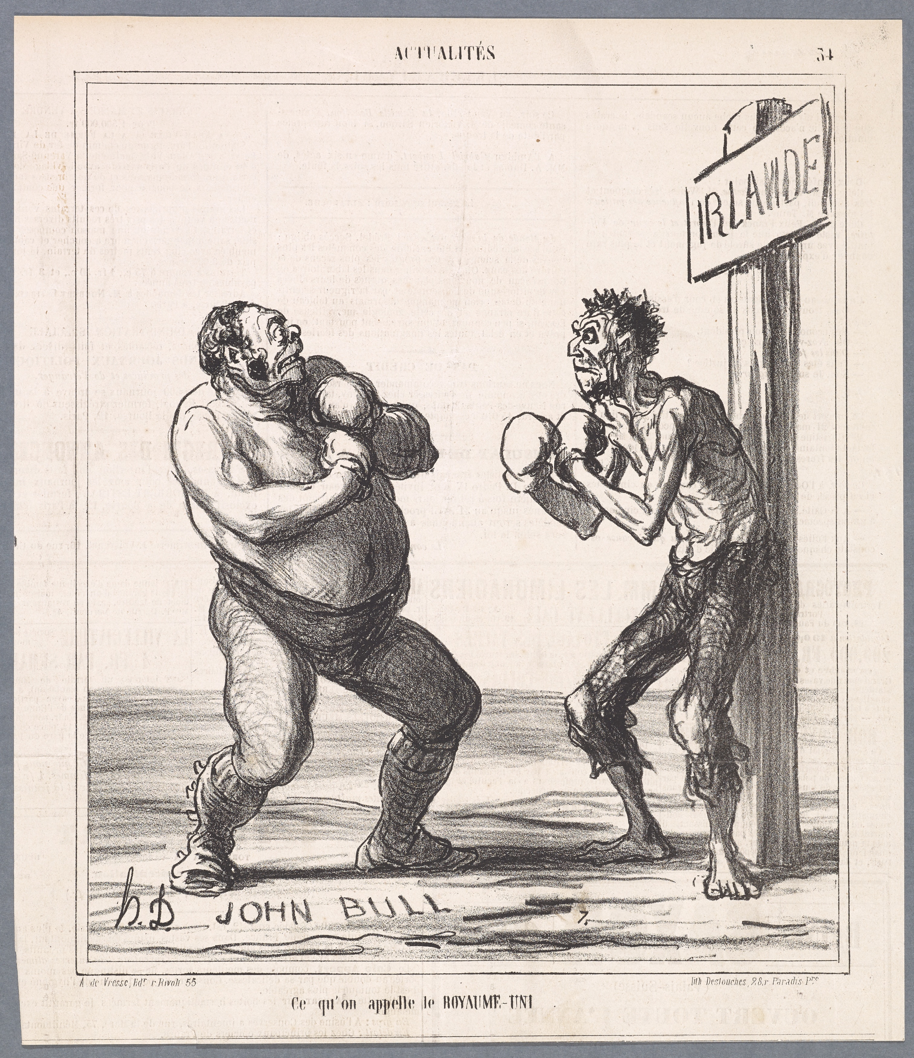 Honoré Daumier, *Ce qu’on appelle le Royaume-Uni*, Blatt 34 der Serie *Actualités*; erschienen in: *Le Charivari*, 21. März 1866