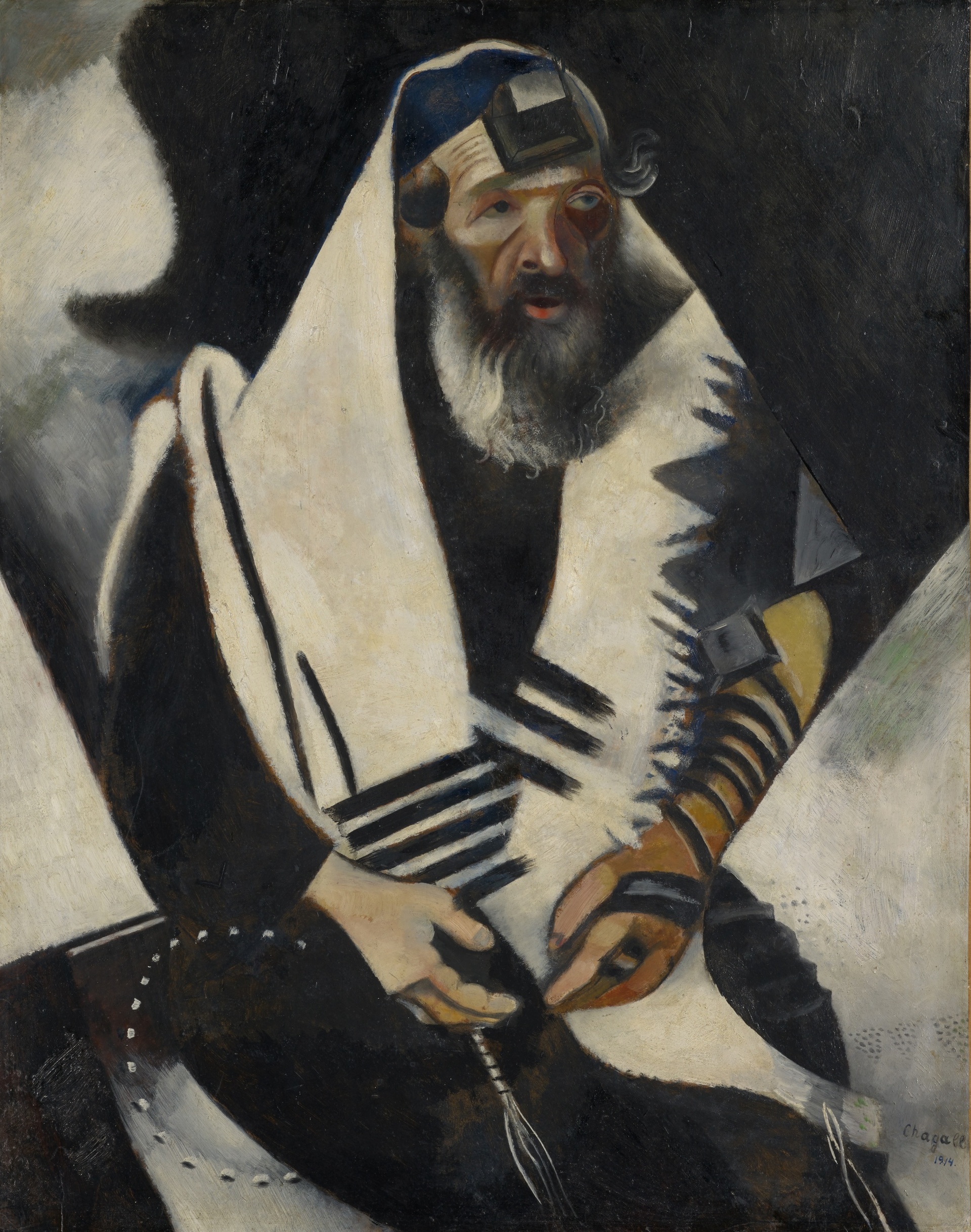 Marc Chagall, Der Jude in Schwarz-Weiss, 1914</br>Stiftung Im Obersteg, Depositum im Kunstmuseum Basel